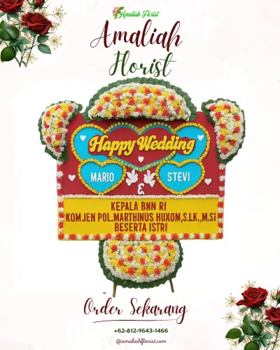 Karangan Papan Bunga Pernikahan di Ciawigebang